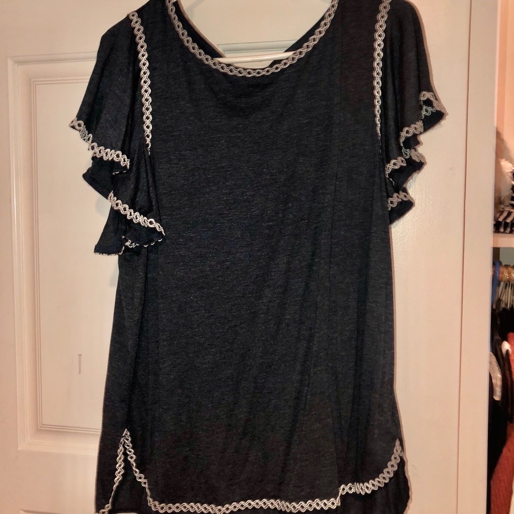 Flowy Blue and White Top